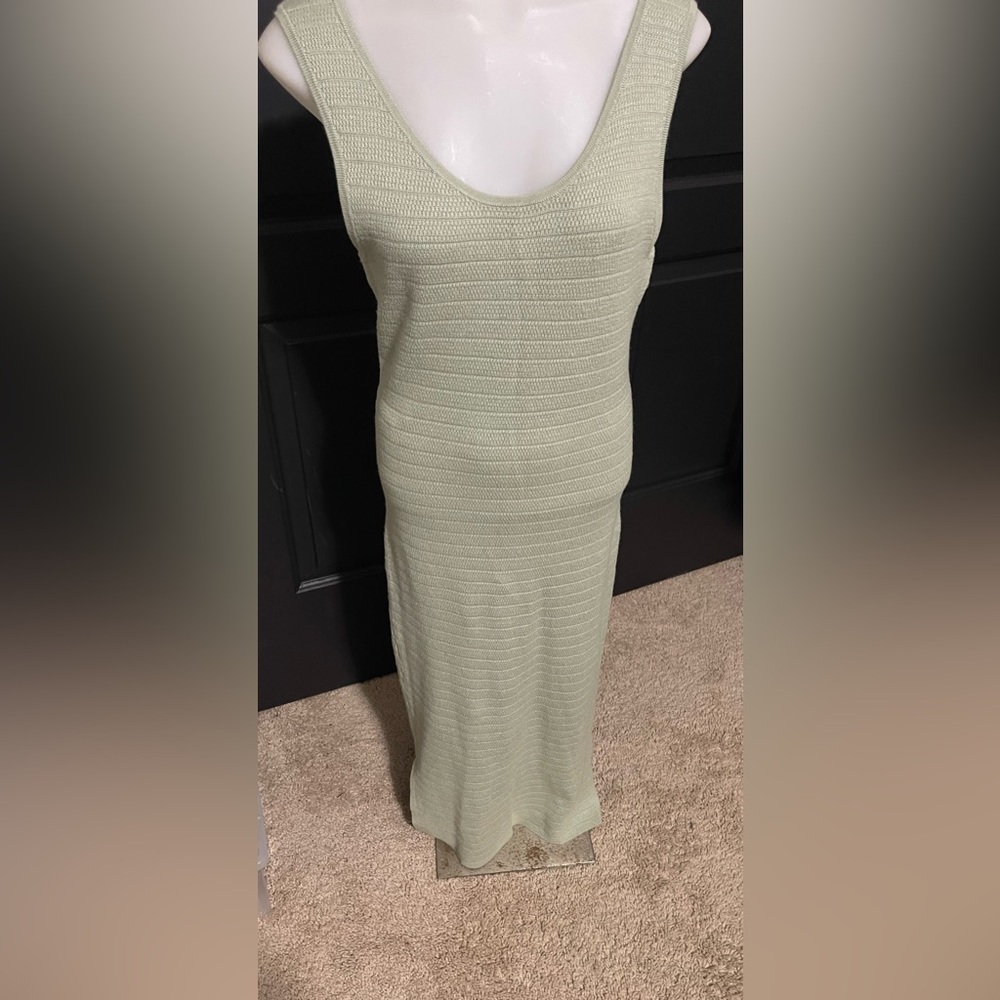 Pink Rose Light Green Maxi Dress - Picture 2 of 4
